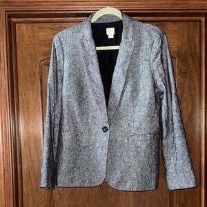 J. Crew Heathered Gray Single-Button Blazer